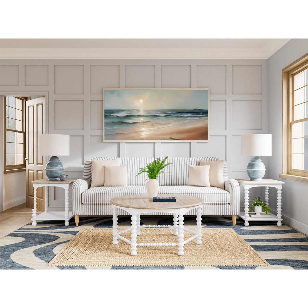 Rosalie - Rectangular Spindle Side Table - White