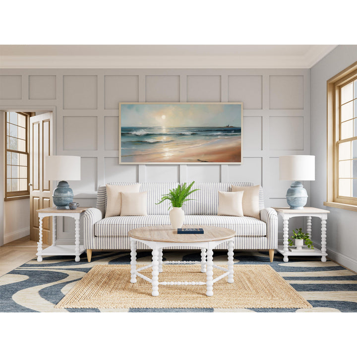 Rosalie - Rectangular Spindle Side Table - White