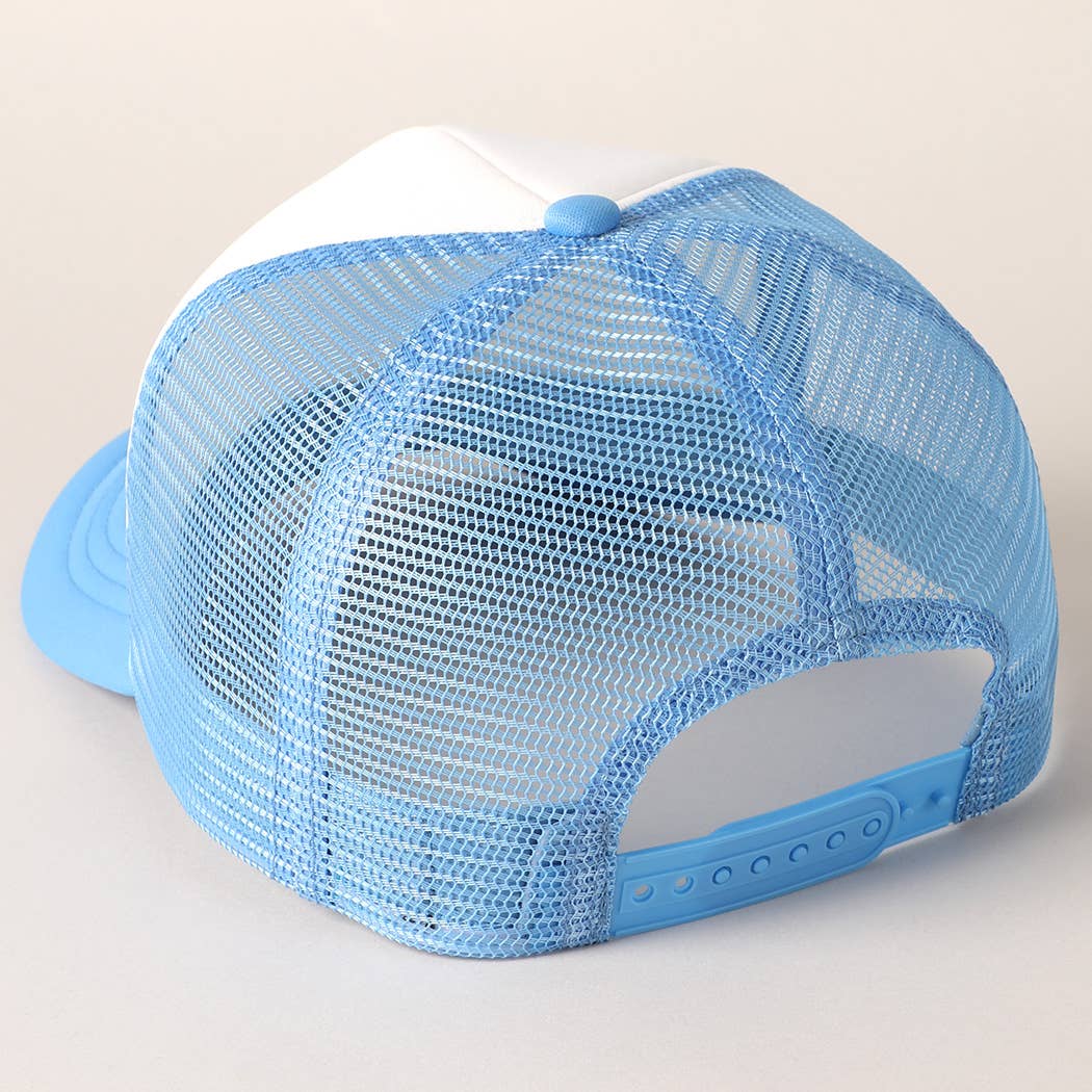 White Foam Front Colored Mesh Back Trucker Hat