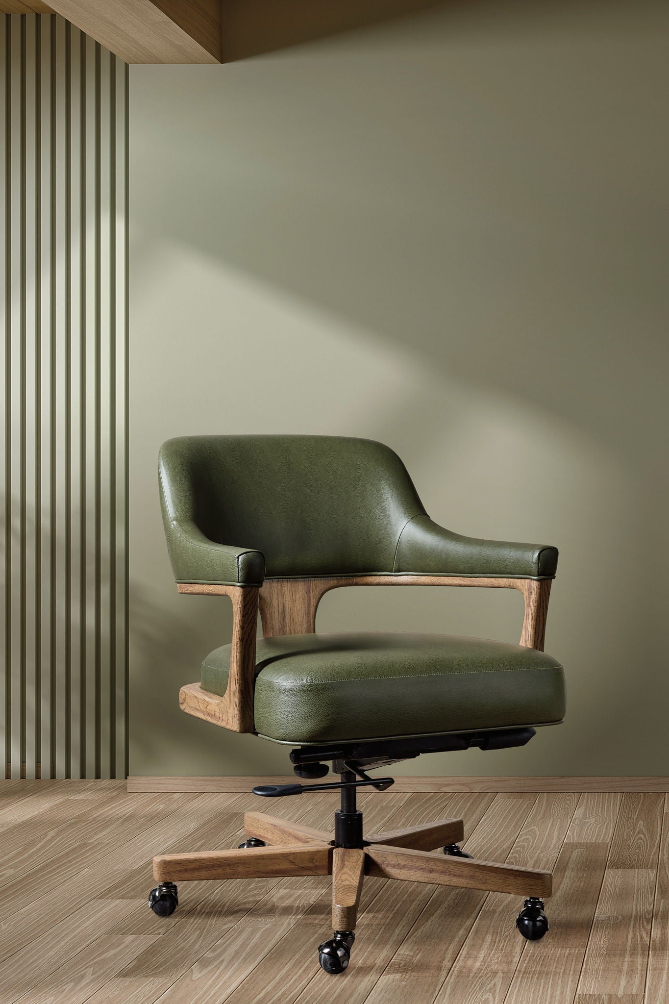 EC - Briar Executive Swivel Tilt Chair - Dark Green / Light Brown