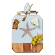 Acacia Heirloom Board w/ Handle Rectangle in Light Blue Color | Starfish | 16 x 10"