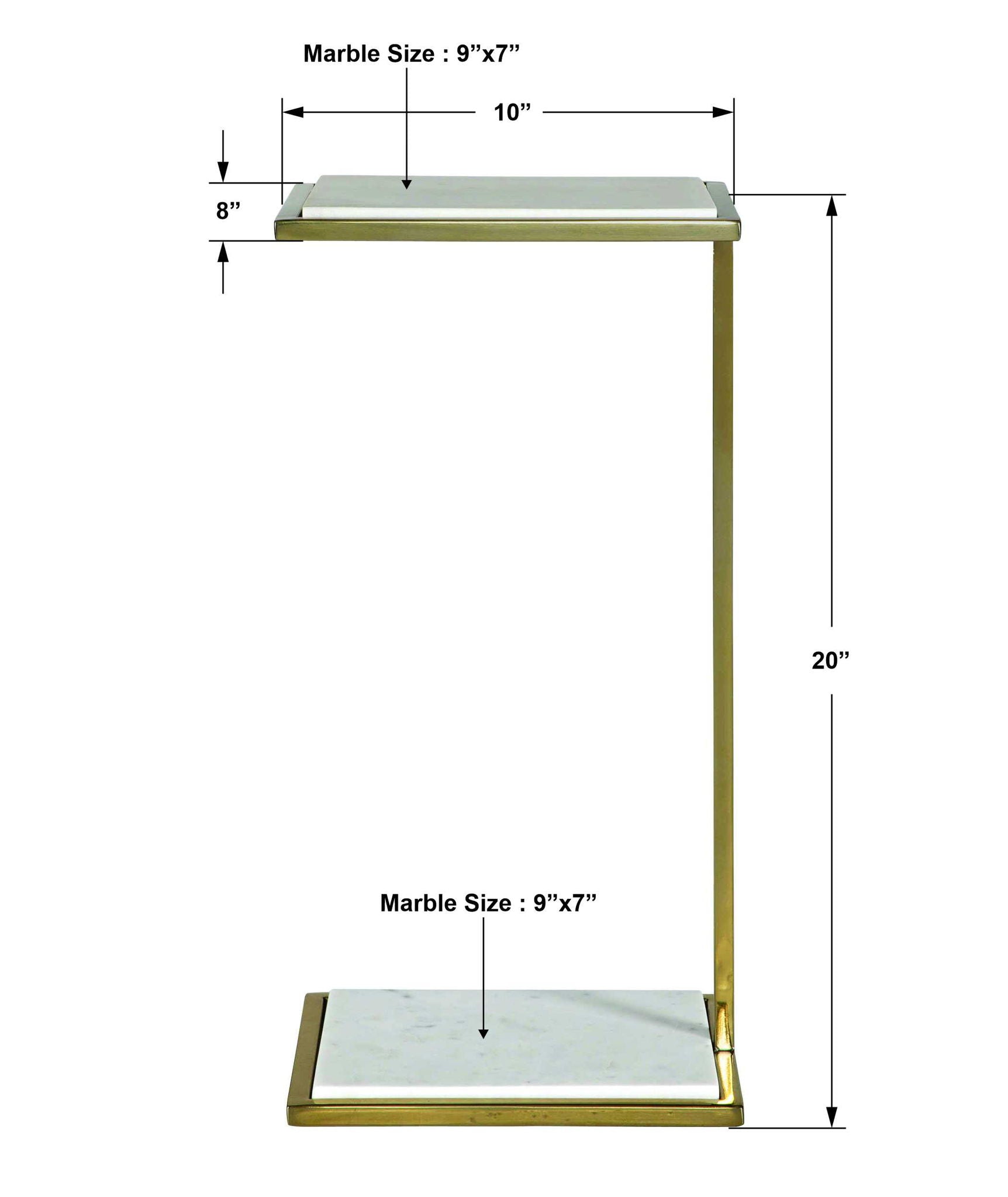 Elevate - Marble Drink Table - White