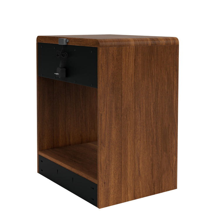 Elsie - One Drawer Nightstand - Dark Brown