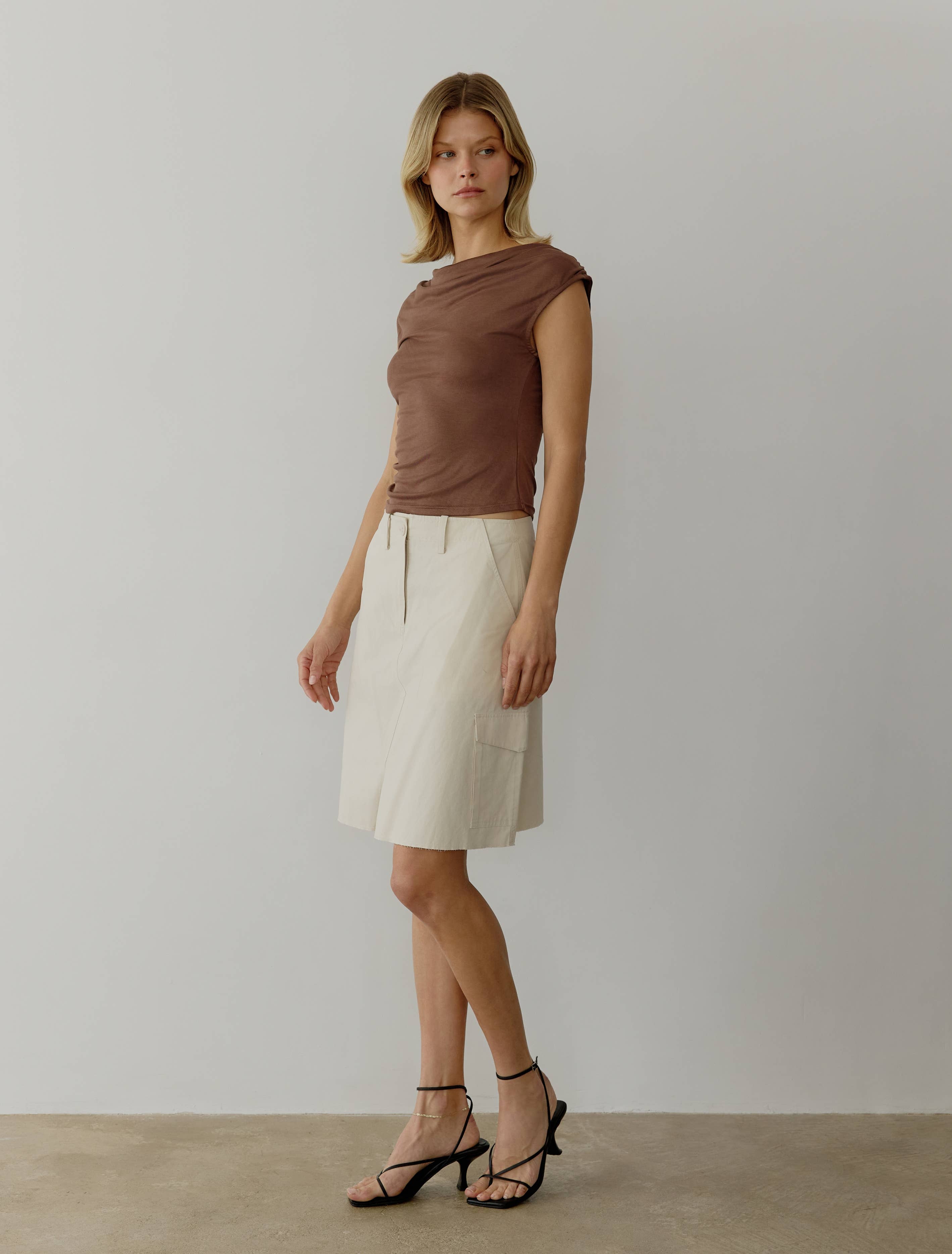 The Ali Top | Cowl Neck Sleeveless Top: BLACK / MEDIUM