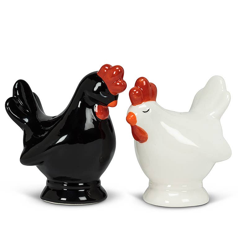 Blk/Wht Chicken Salt&Pepper-3"H-827