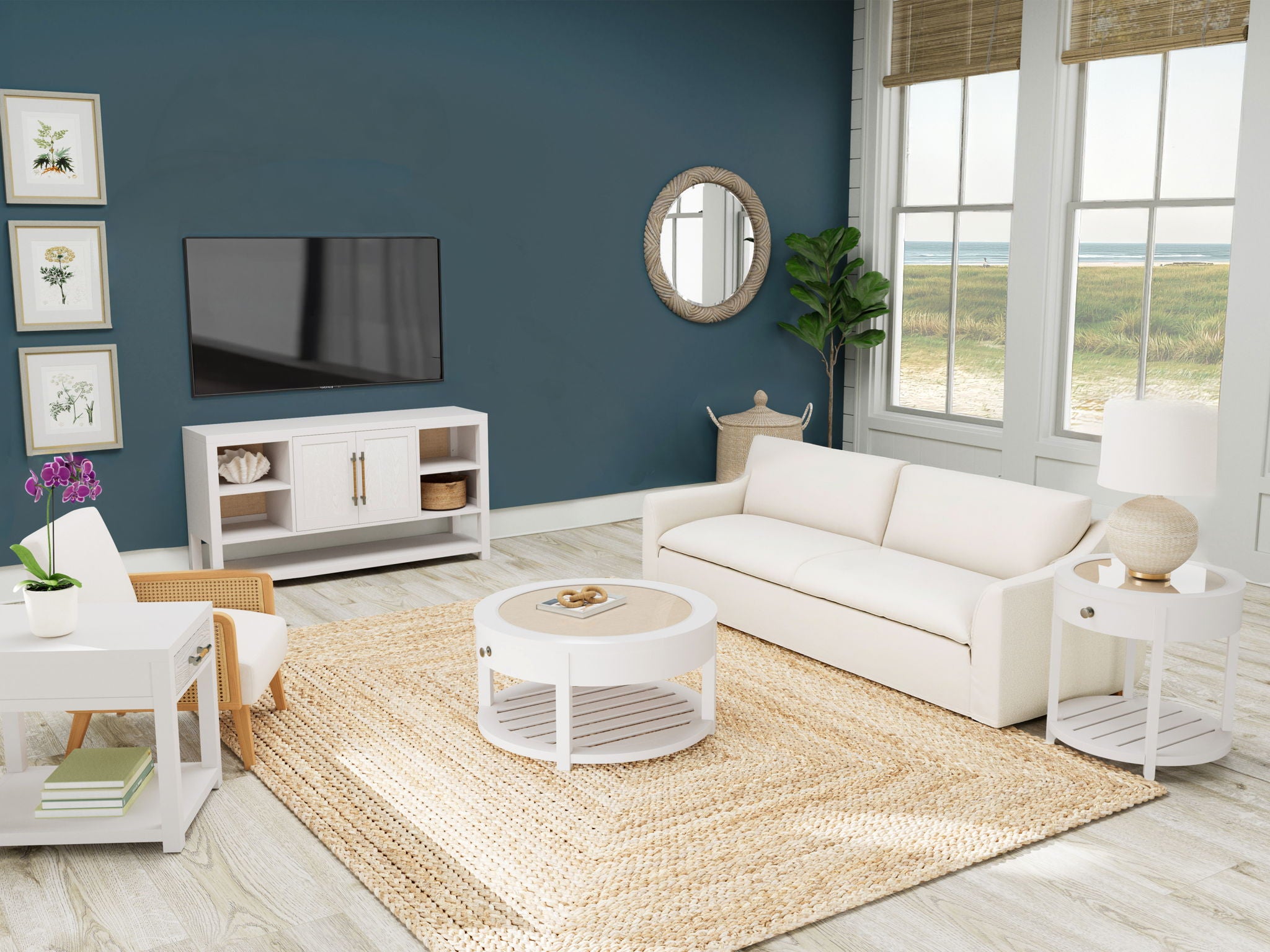 Rosalie - Round End Table - White