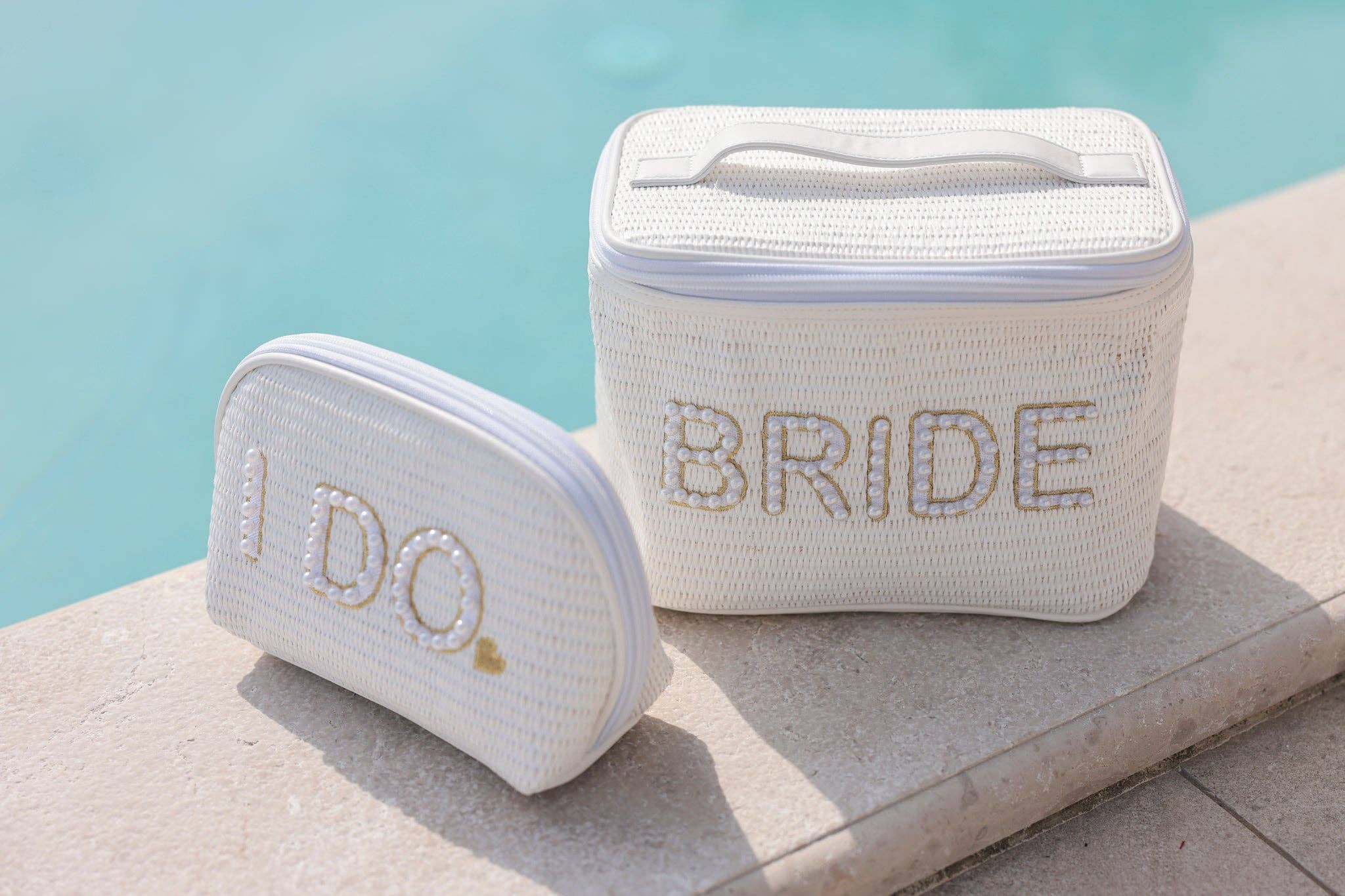 "BRIDE" COSMETIC CASE, WHITE
