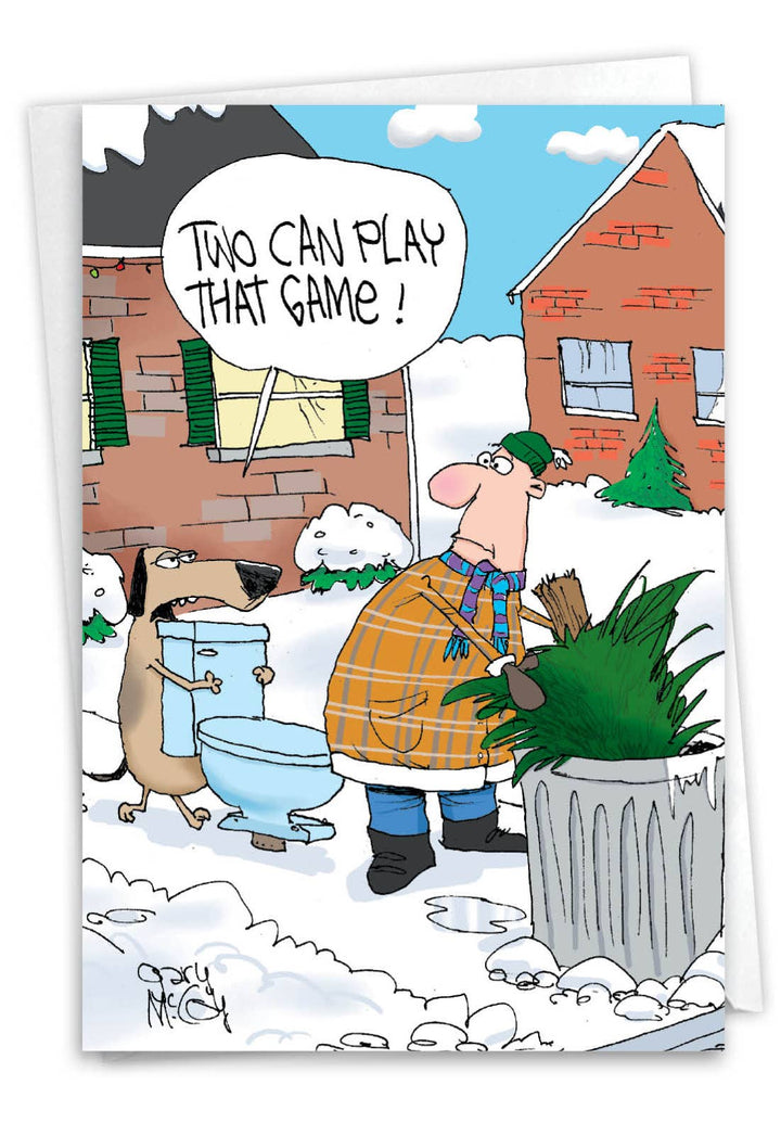 Single Christmas Card - Two can play this game New Year