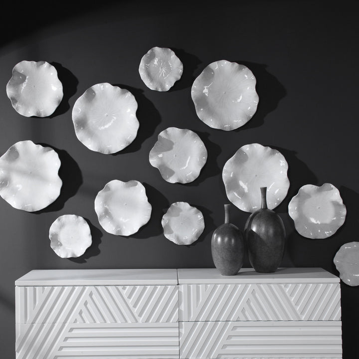 Abella - Ceramic Wall Decor (Set of 3) - White