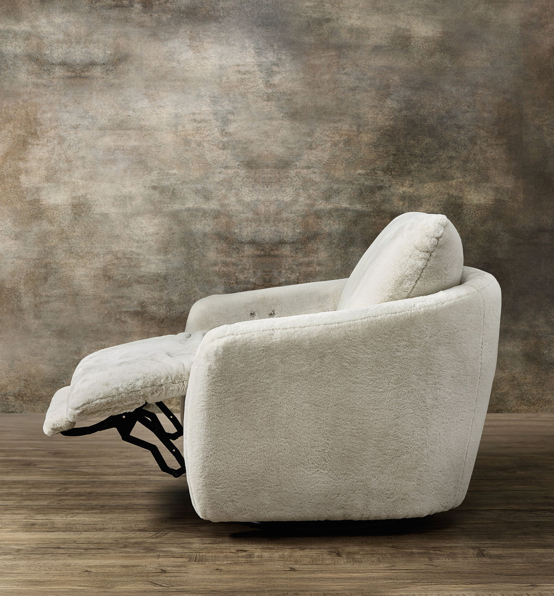 Bonnie - Swivel Chair With Power Footrest - White