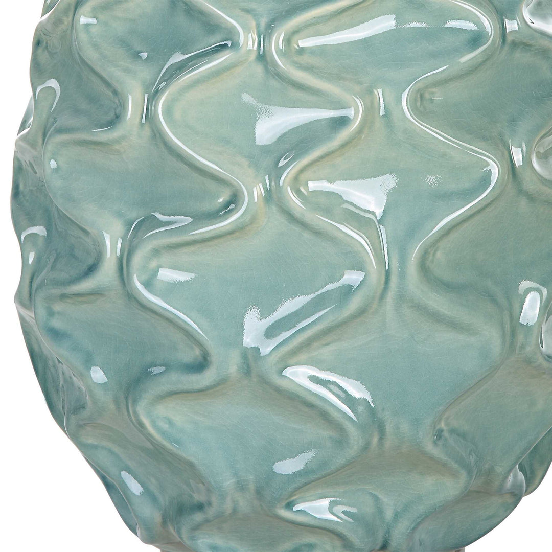 Laced Up - Sea Foam Glass Table Lamp