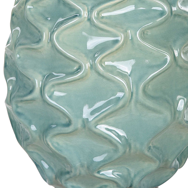 Laced Up - Sea Foam Glass Table Lamp