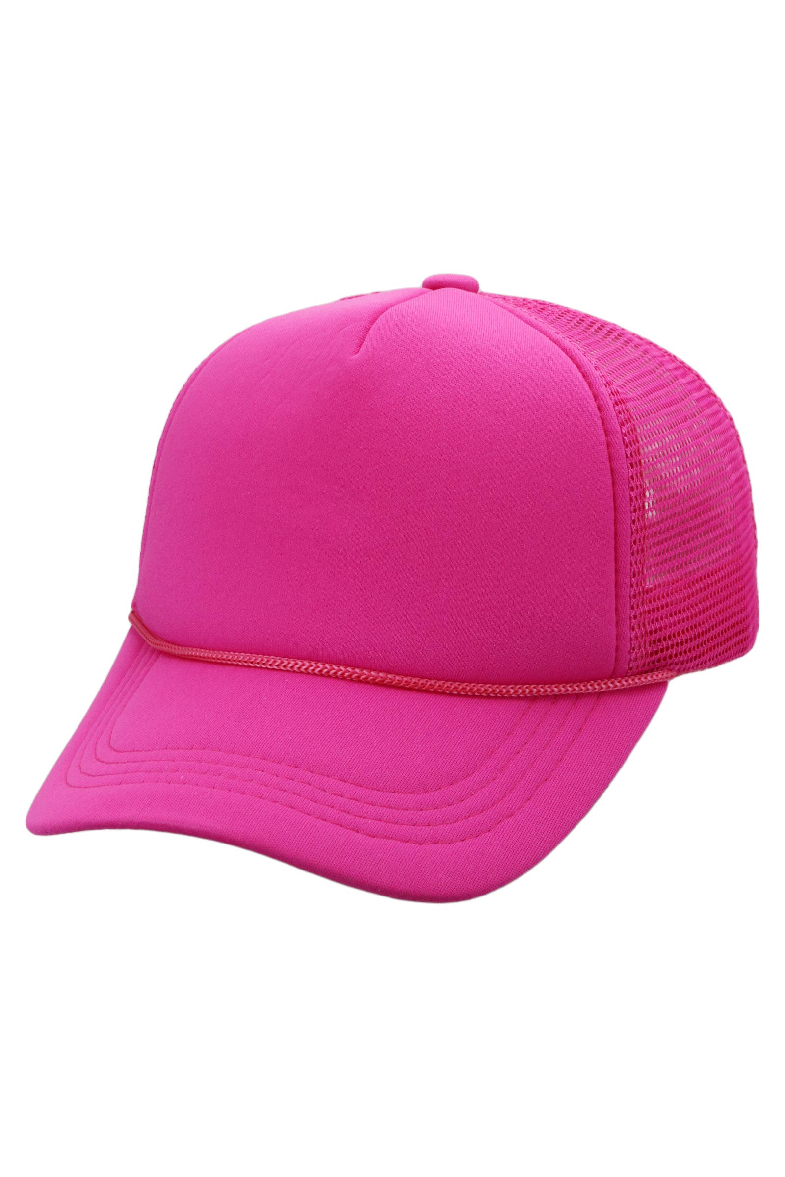 Kids Five Panel Sponge Padded Trucker Hat: WHITE / ONE SIZE