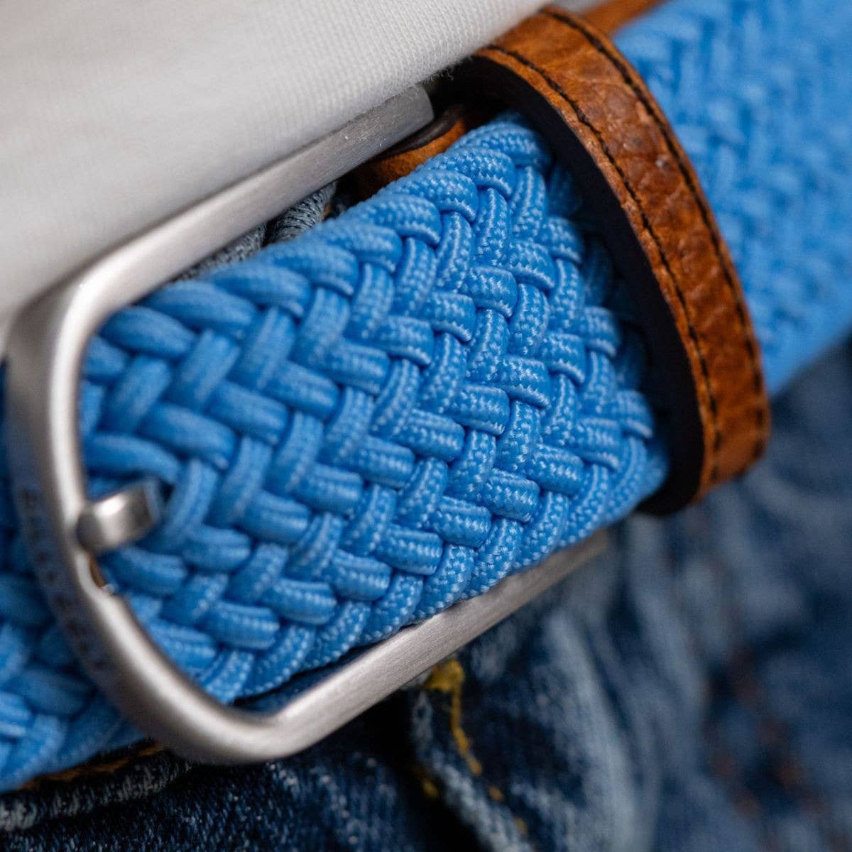 Alaska Blue elastic braided belt: Size 1