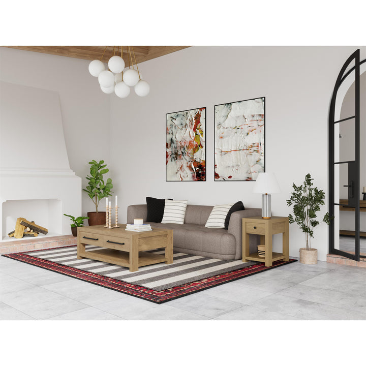 Davie - Chairside Table - Light Brown