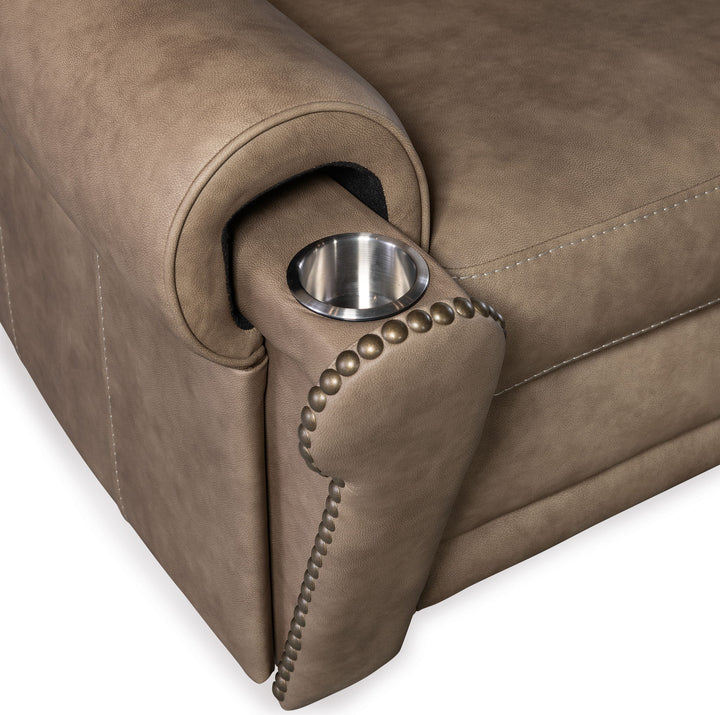 Duncan - Power Recliner With Power Headrest & Lumbar - Light Brown