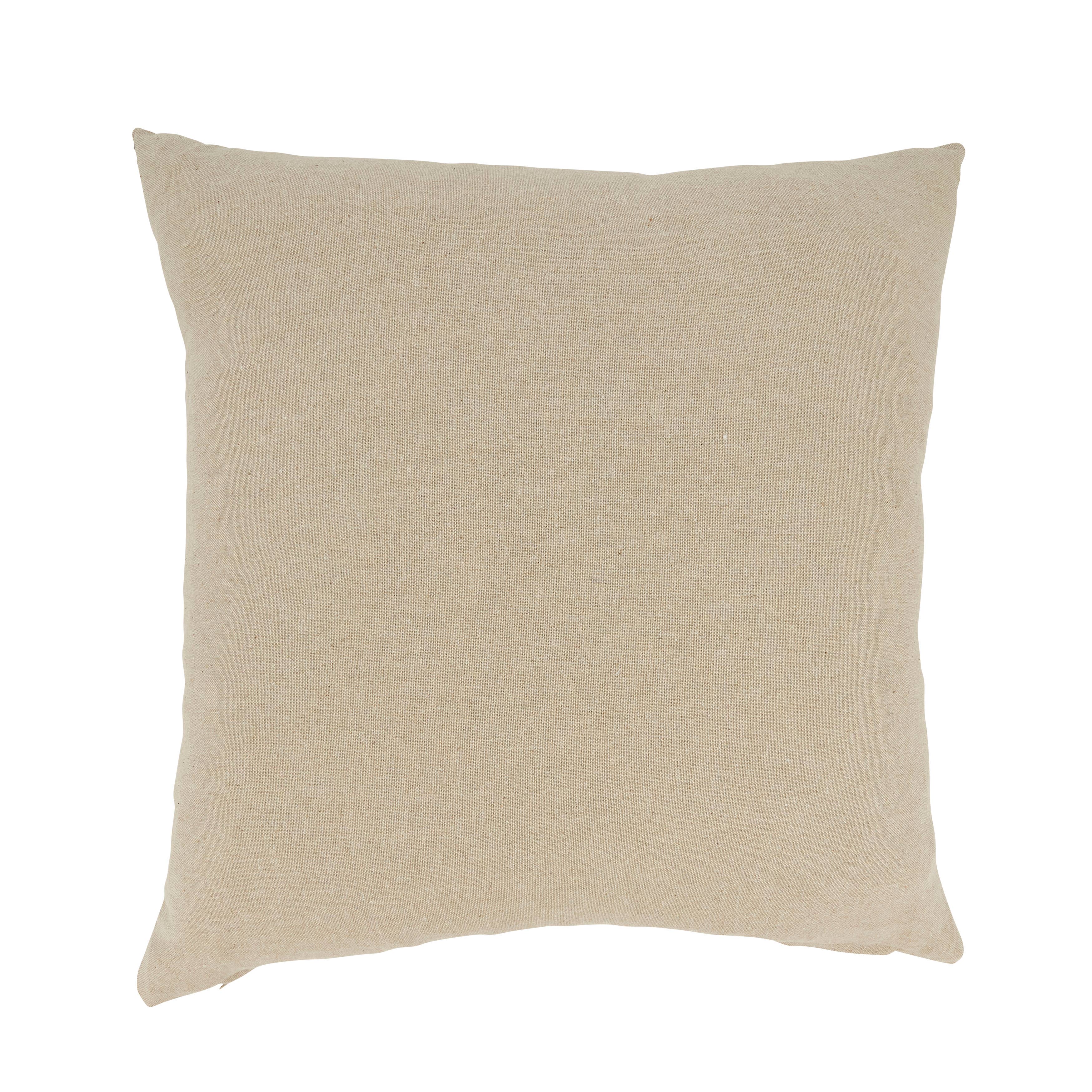 Coastal Embroidered Anchor Pillow: Multi / Poly Filled / 18"