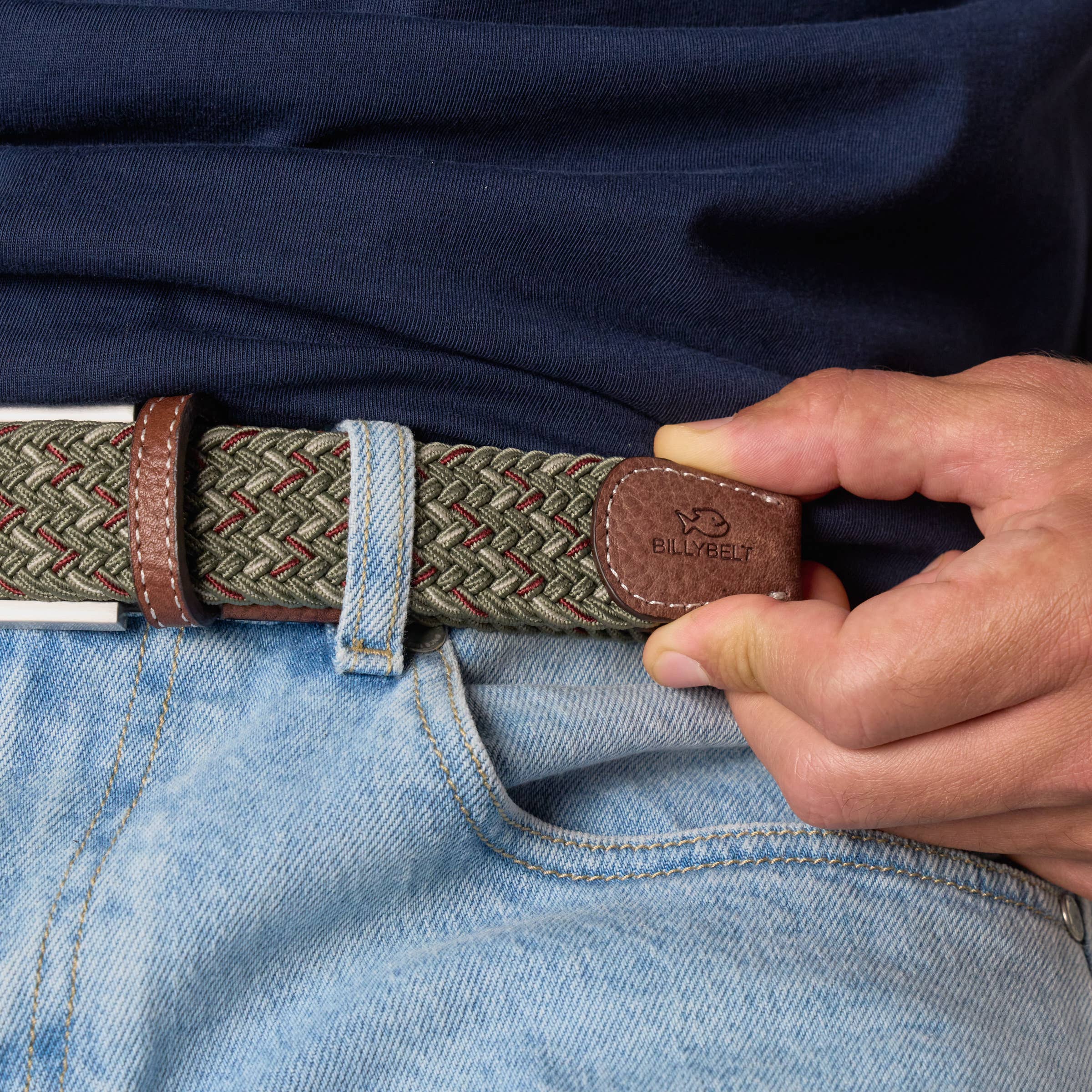 Multicolored elastic braided belt - Cancún
