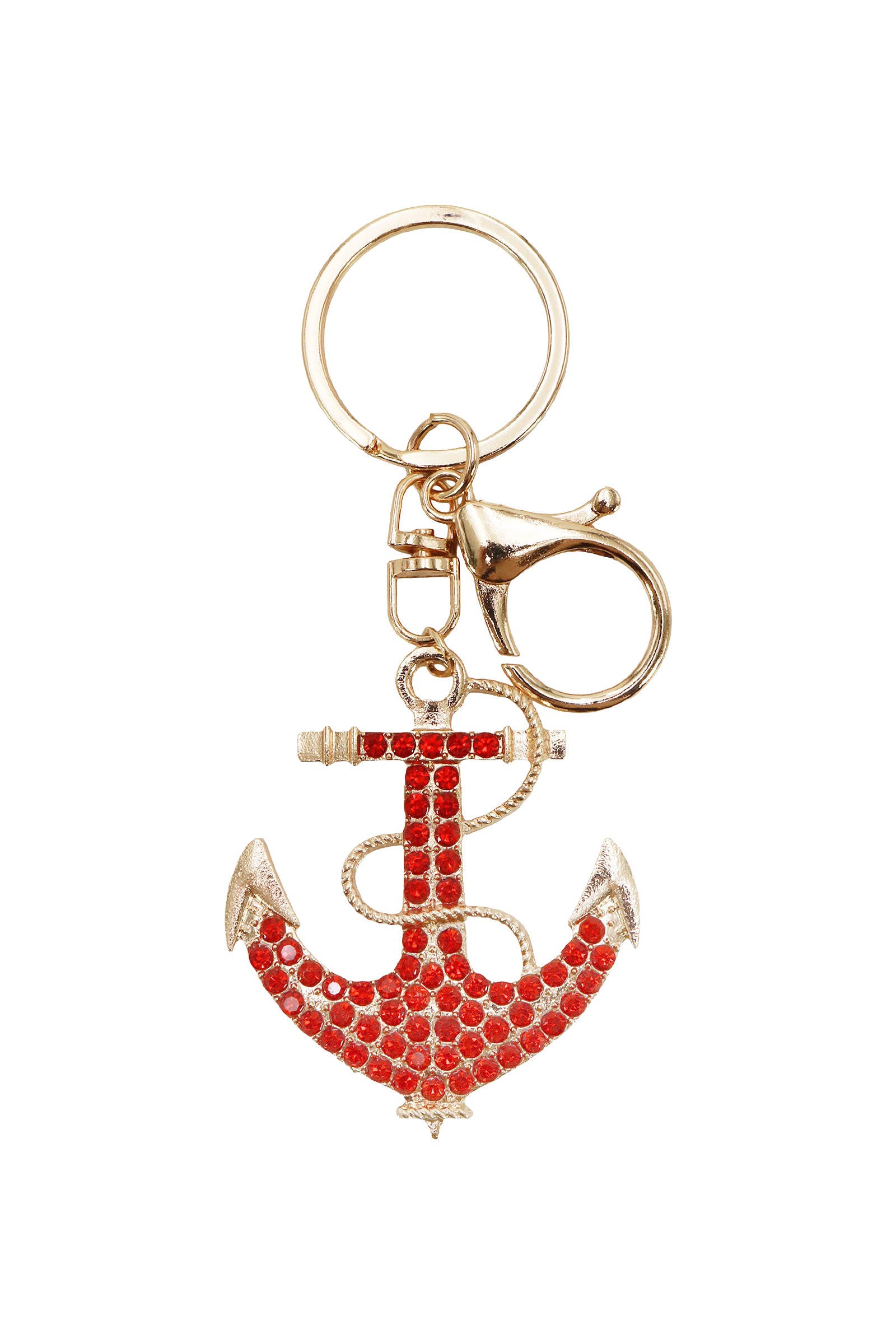 Nautical Anchor Bling Rhinestone Key Chain