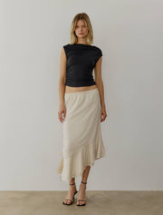 The Ali Top | Cowl Neck Sleeveless Top: BLACK / LARGE