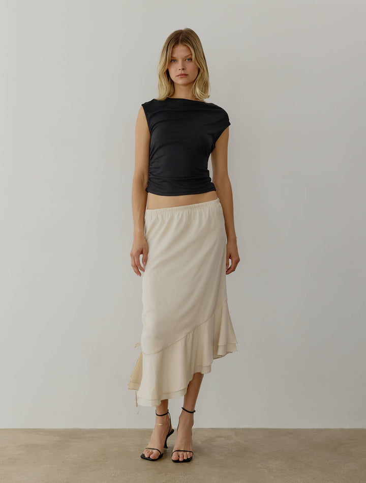 The Ali Top | Cowl Neck Sleeveless Top: BLACK / LARGE