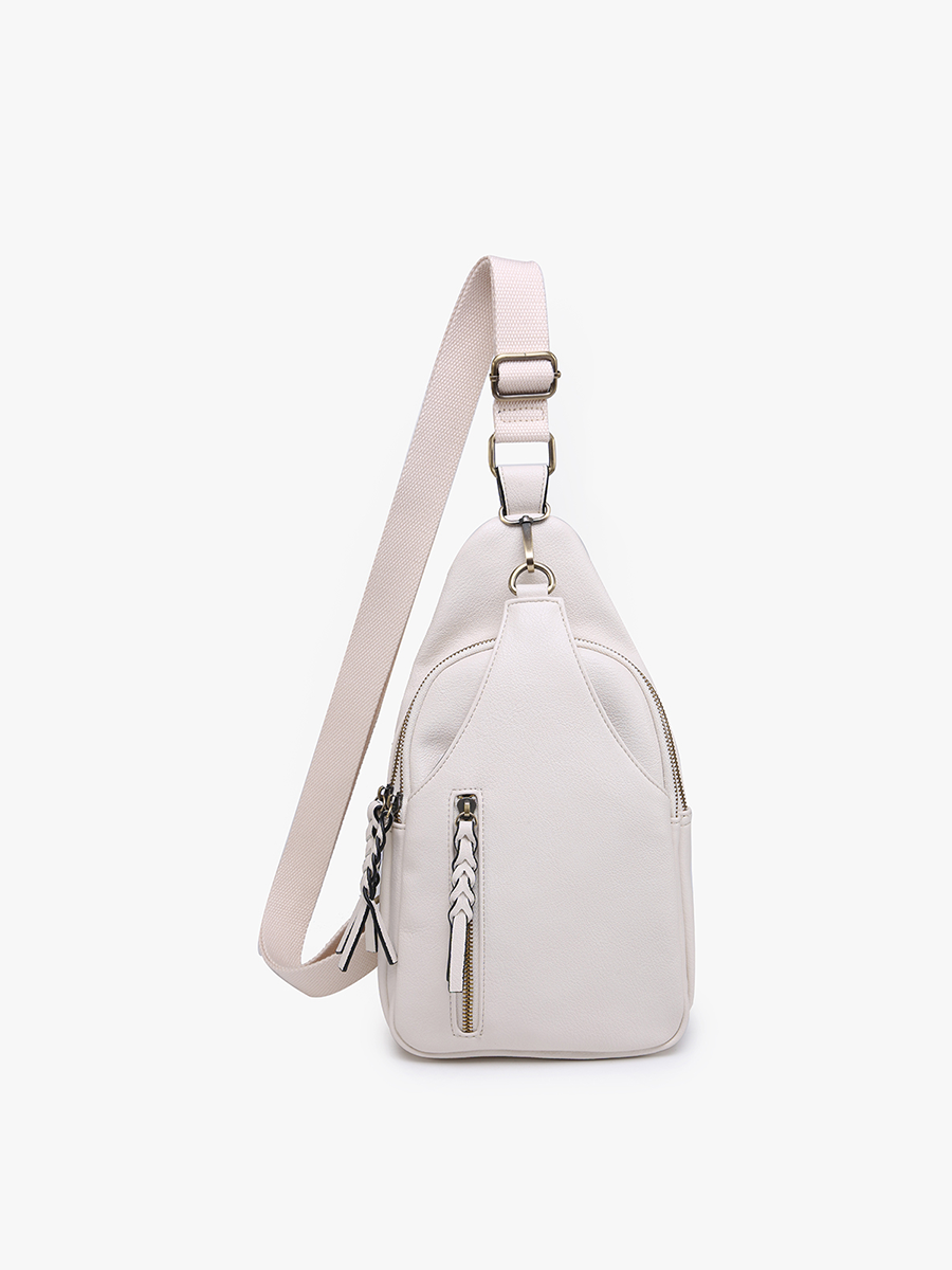 M2342 Nikki Dual Compartment Sling Pack Bag: Grey