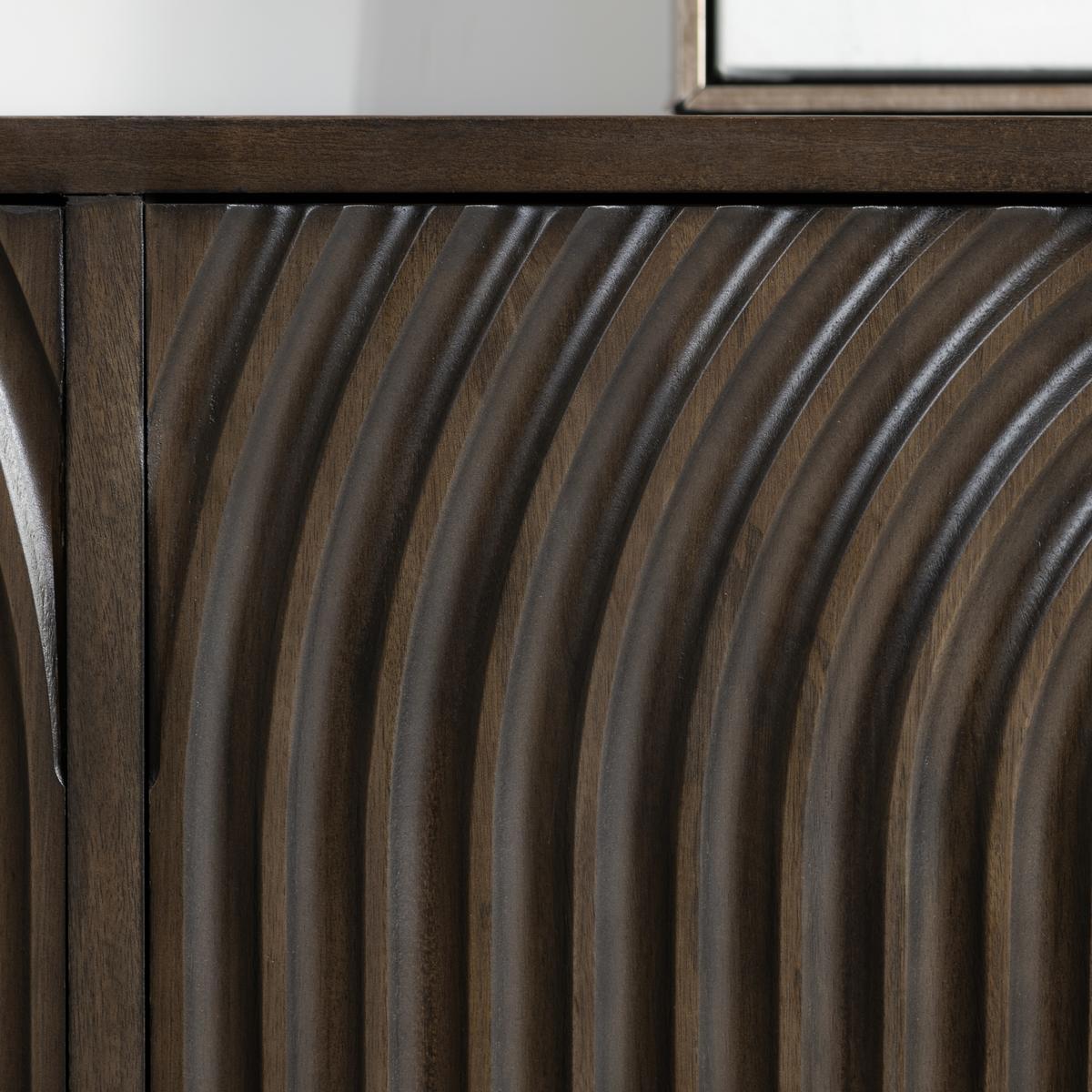 Colson - Mango Wood 4 Door Cabinet - Dark Brown