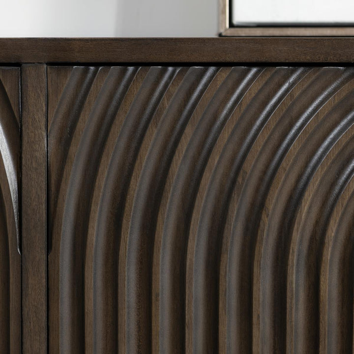 Colson - Mango Wood 4 Door Cabinet - Coffee Brown