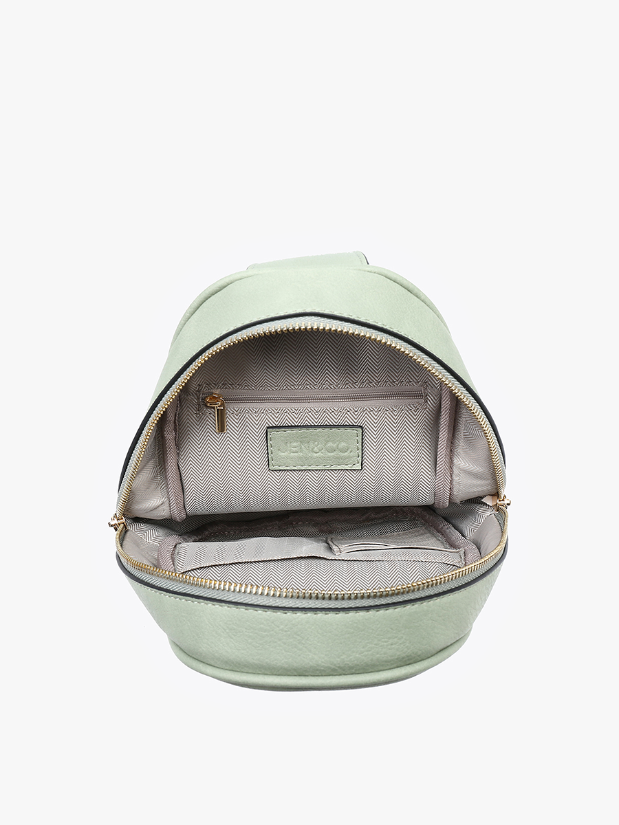 M2437 Pamela Sling Bag w/ Dbl Zip & Removable Strap: Charcoal
