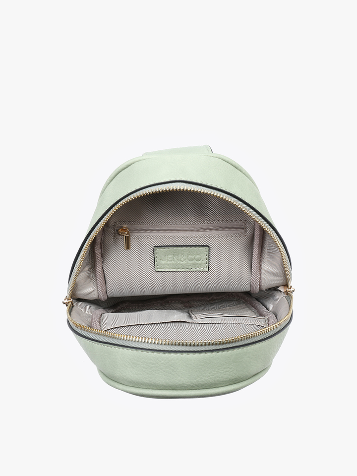 M2437 Pamela Sling Bag w/ Dbl Zip & Removable Strap: Charcoal
