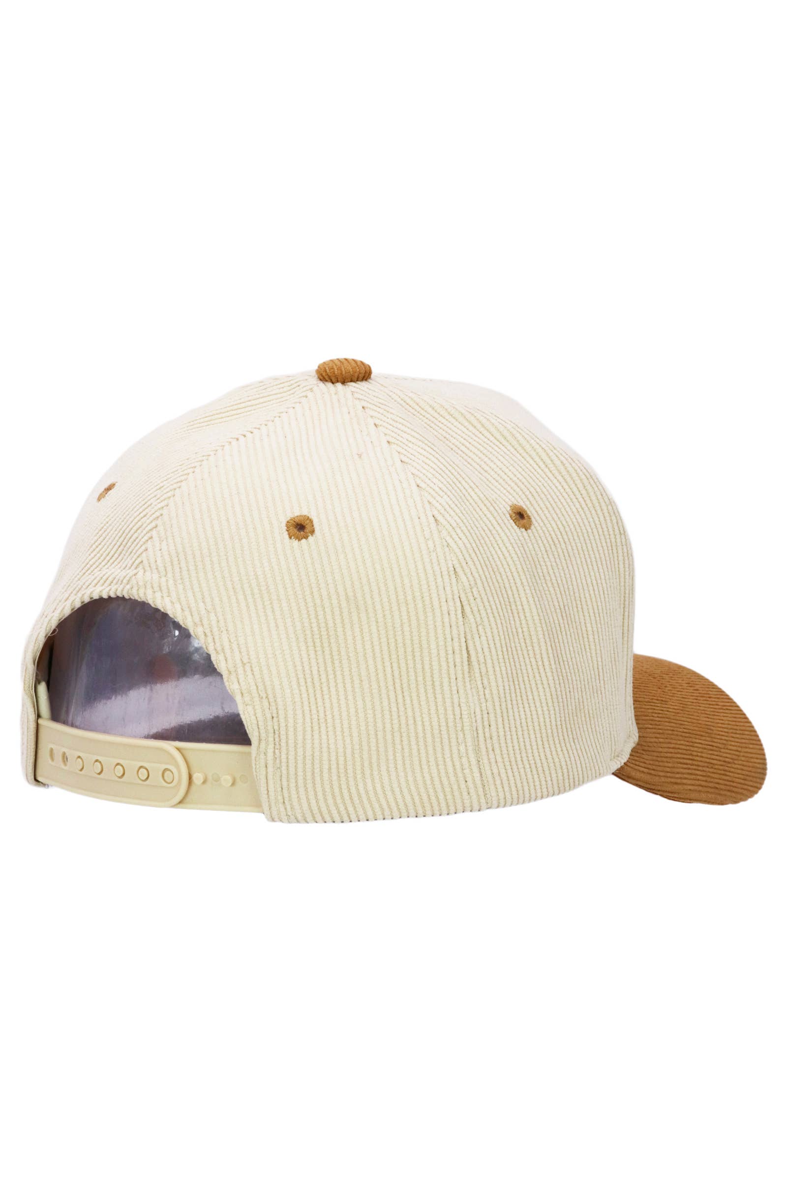Premium Corduroy Beige Upper Baseball Cap: BEIGE/NAVY BLUE / ONE SIZE