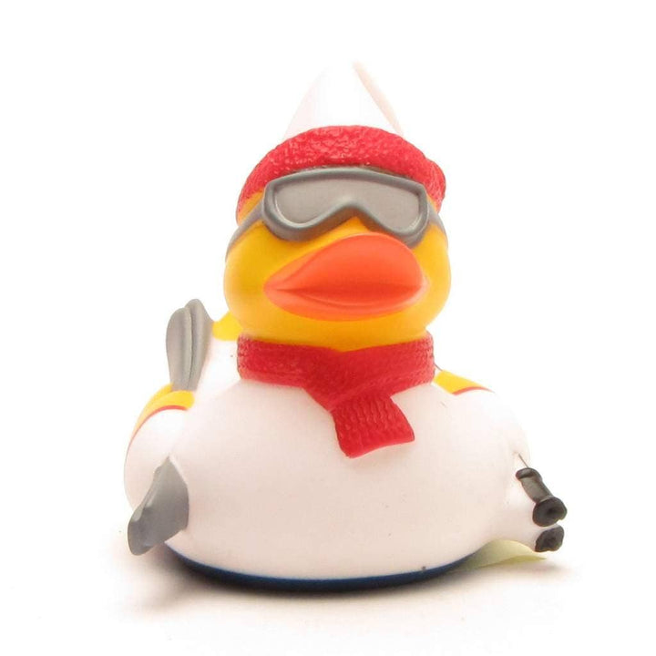 Rubber duck skier (white) - rubber duck