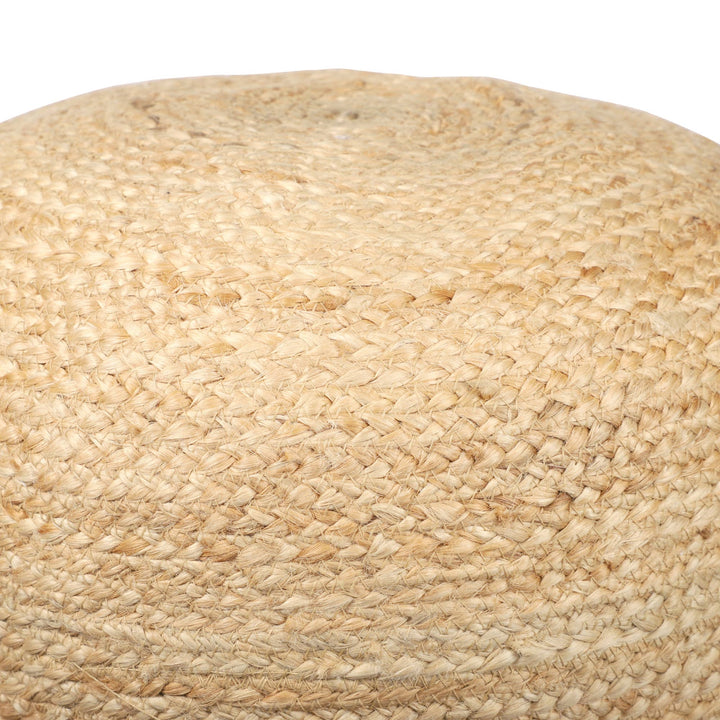 Transitional Nautical Natural/Navy Hand Woven Cylinder Pouf
