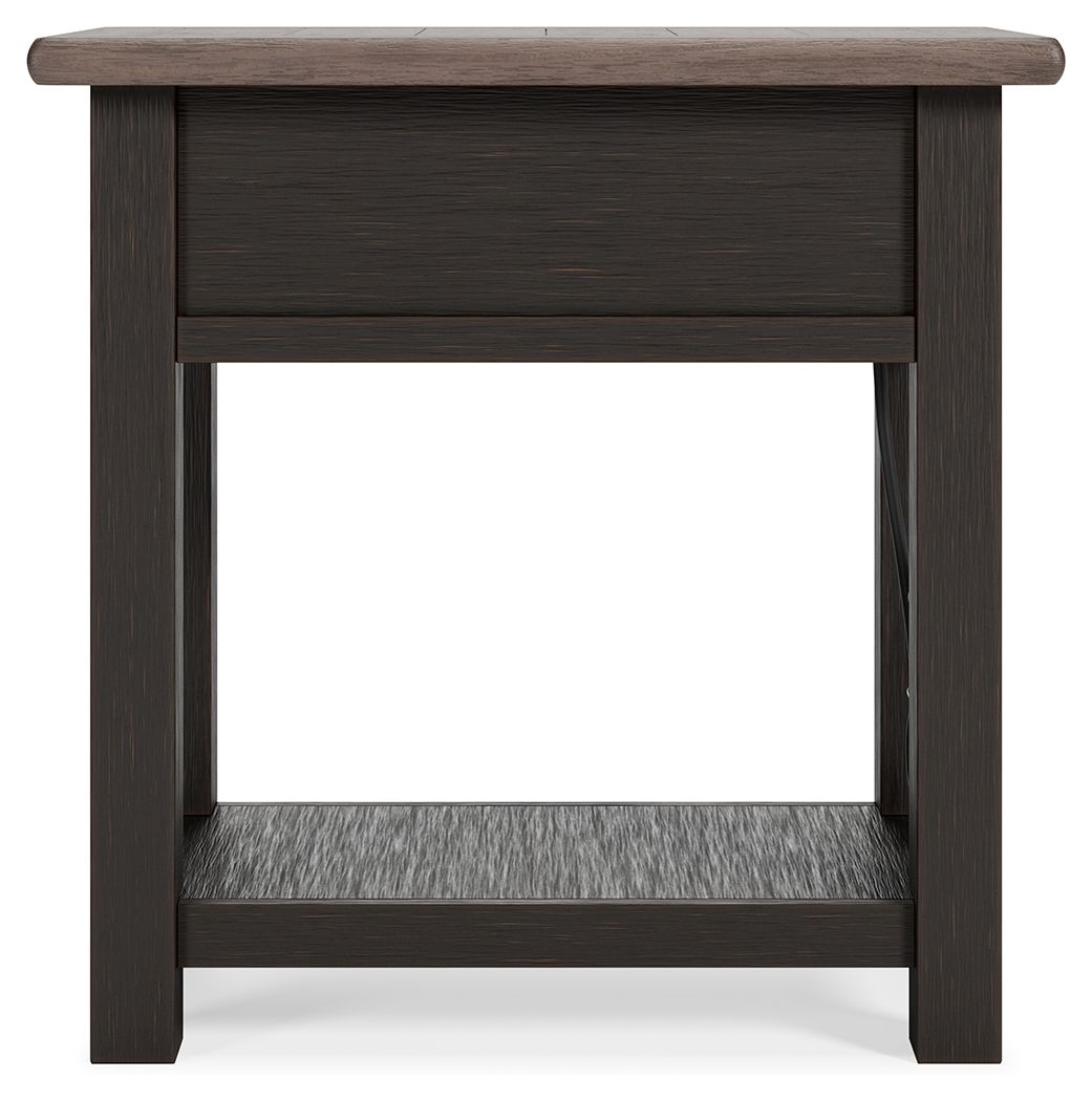 Tyler Creek - Black / Gray - Chair Side End Table