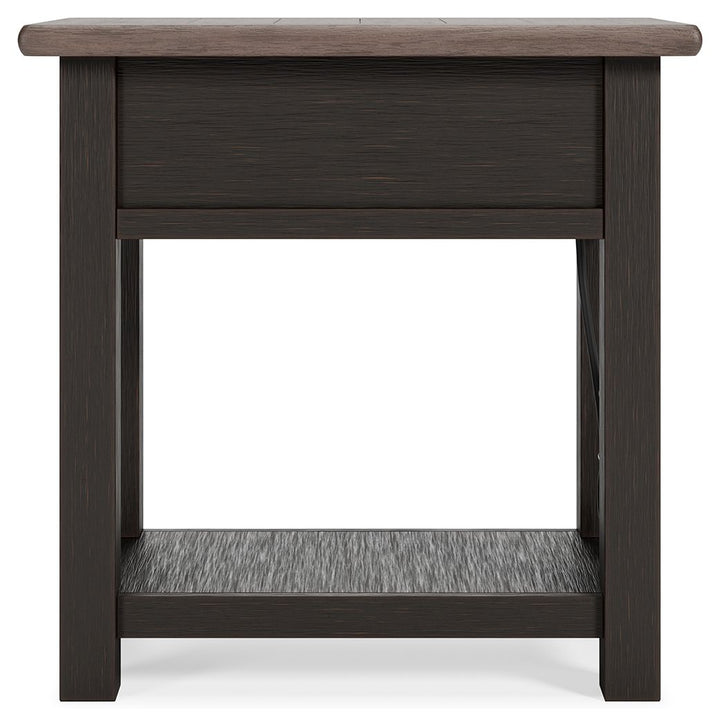Tyler Creek - Black / Gray - Chair Side End Table