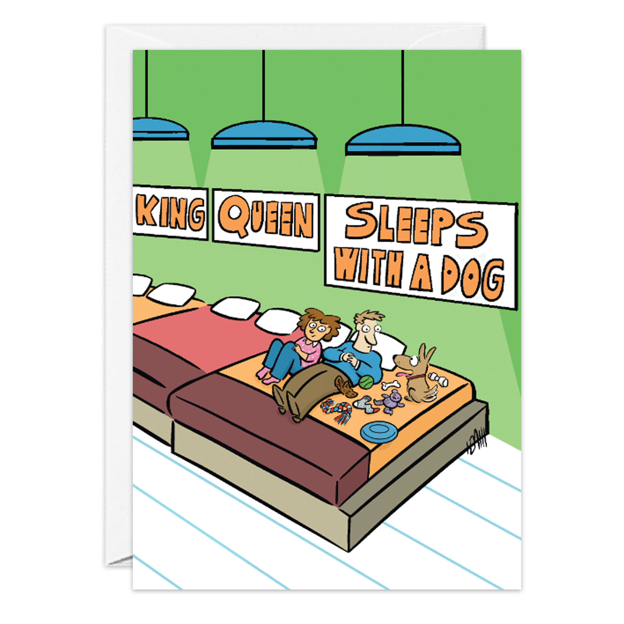 Sleeps With A Dog - Unique Birthday Card