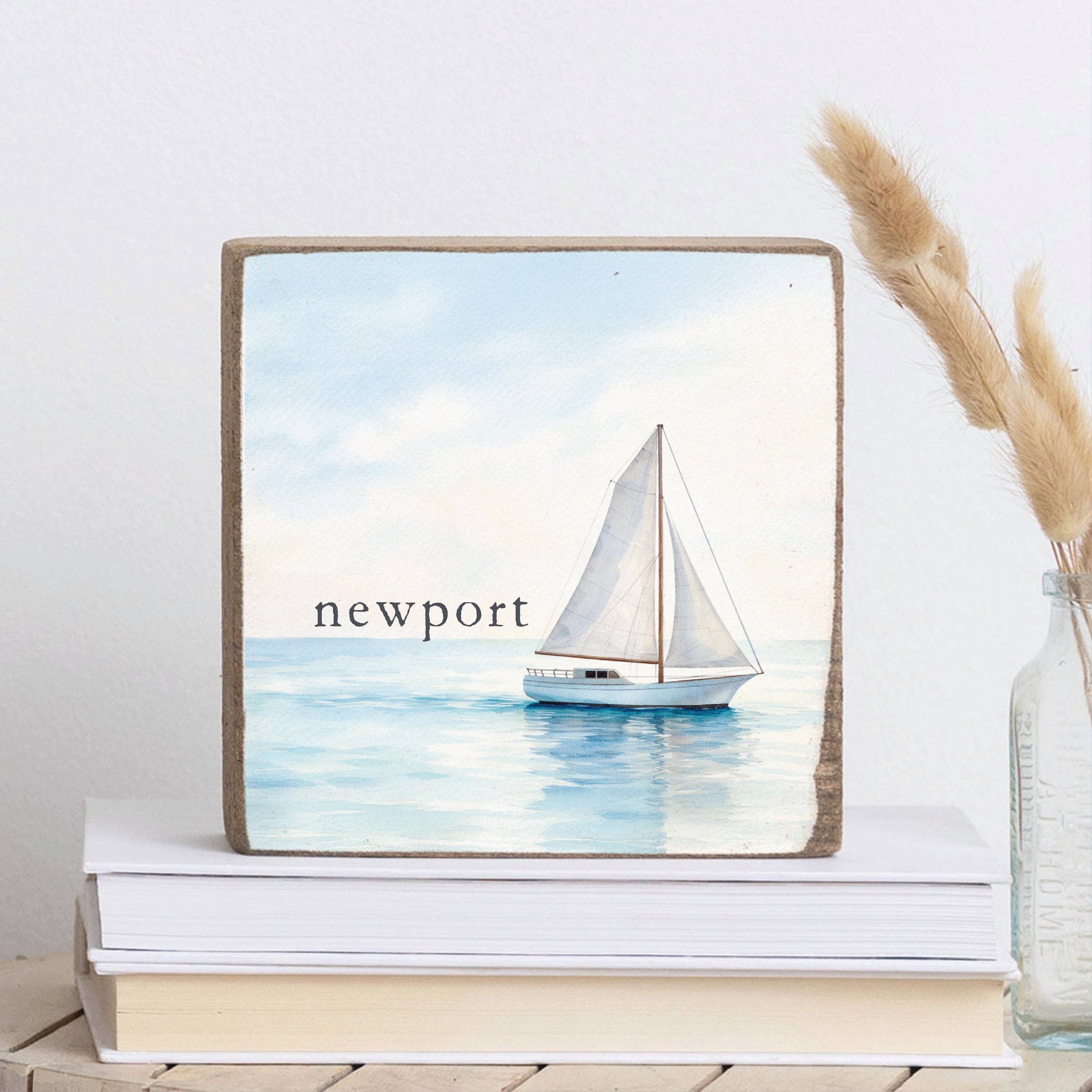 Sailboat Personalized Block Sign