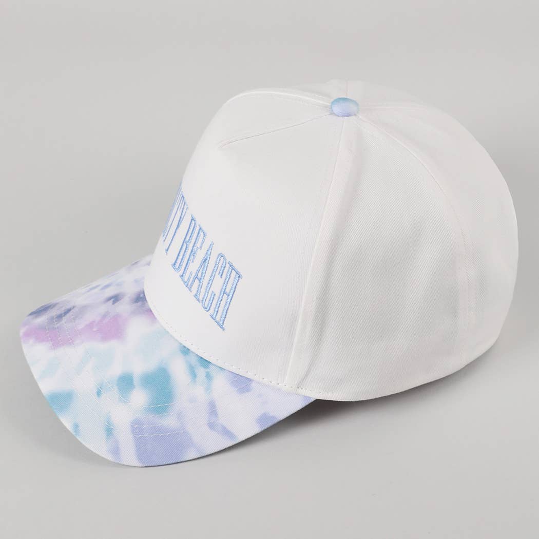 SALTY BEACH Embroidery Tie Dye Pattern Trucker Hat