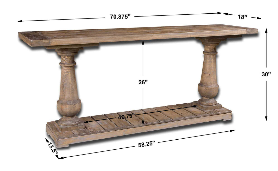 Stratford - Rustic Console - Light Brown