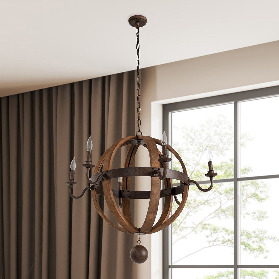 Tarsus - Iron Round Chandelier - Bronze