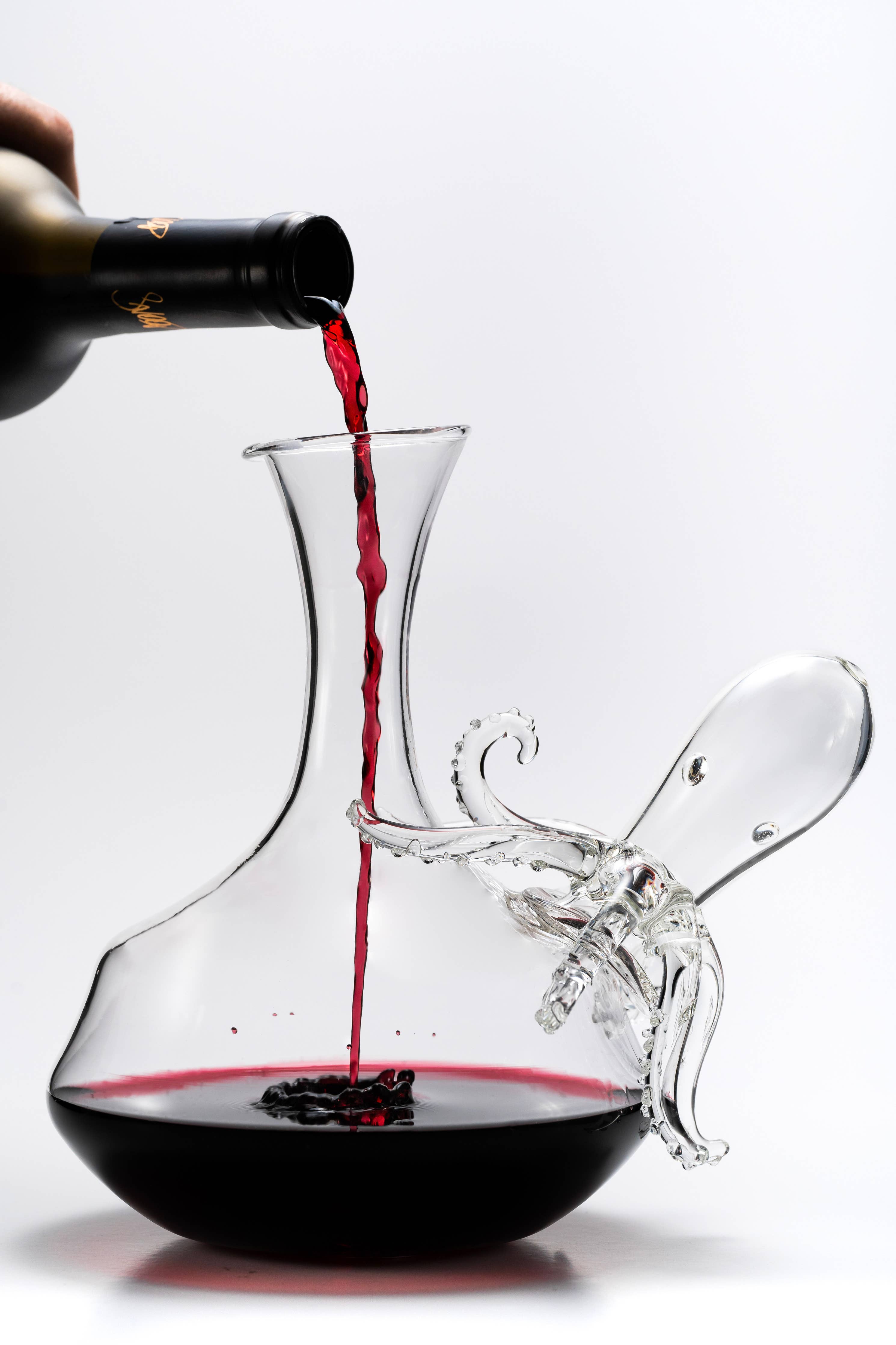 Octopus Tentacle Glass Decanter Handcrafted Decorative