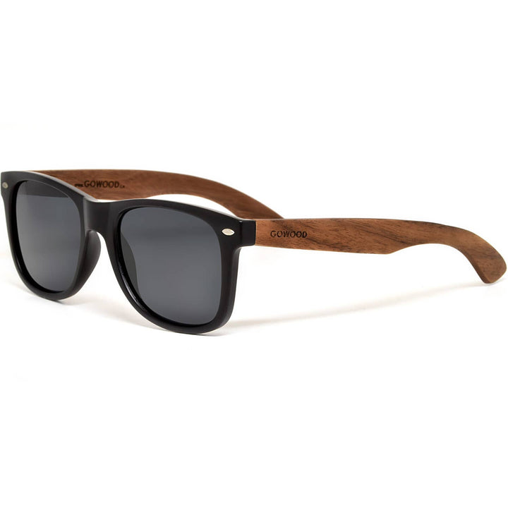 Walnut Wood Sunglasses Inside a Zipper Case