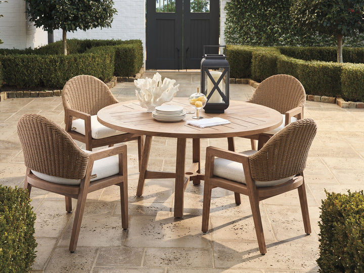 Isle Of Palms - Arm Dining Chair - Dark Brown / White