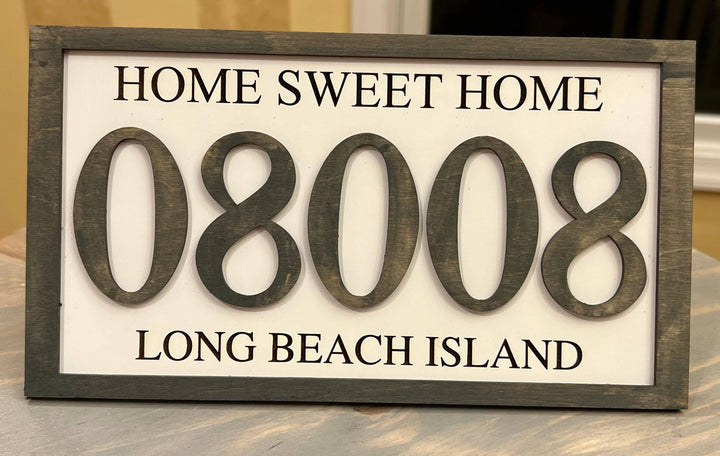 Personalized Zip Code Wood Sign: Gray