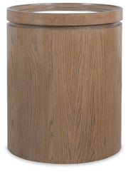 Sonnet - Round Side Table - Dark Gray / Light Brown