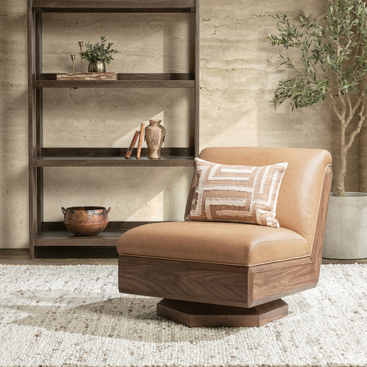Myla - Swivel Accent Chair - Light Brown