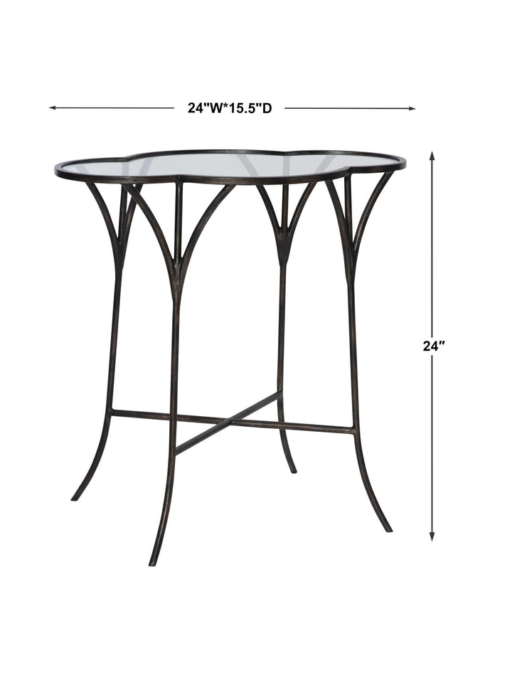 Adhira - Glass Accent Table - Black