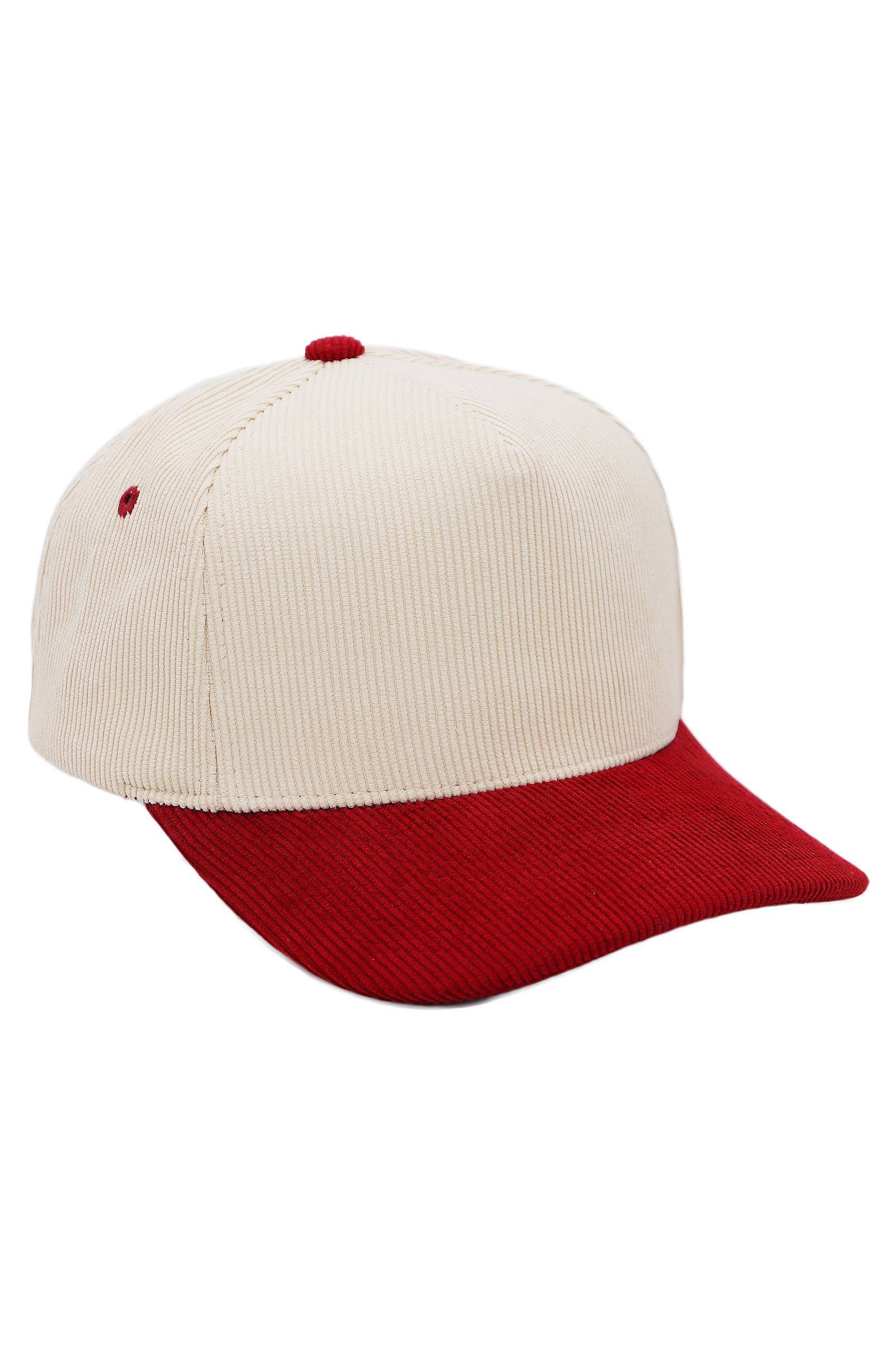 Premium Corduroy Beige Upper Baseball Cap: BEIGE/NAVY BLUE / ONE SIZE