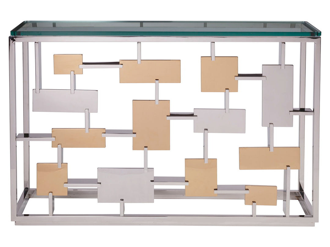 Signature Designs - Cityscape Console - Pearl Silver