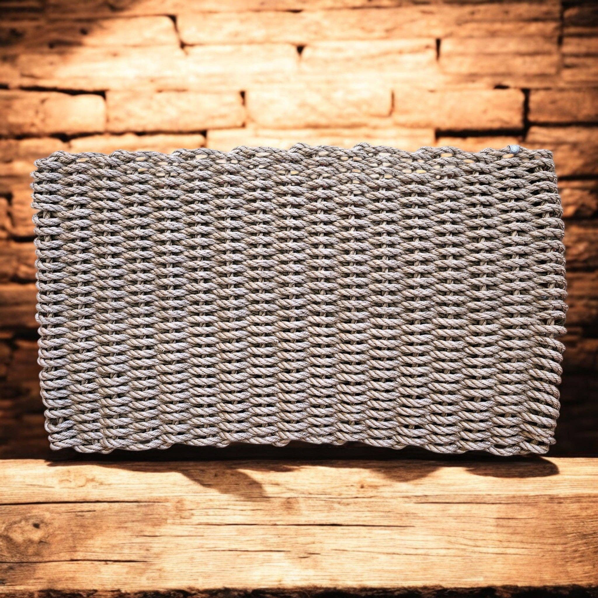 966 The "Original" Handcrafted Woven Maine Lobster Rope Door Mat, Solid Color Selections: Navy #805 / Small 18" x 30"